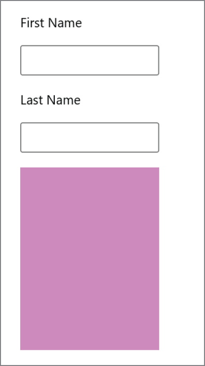 Snapshot of typing the first name and the last name.