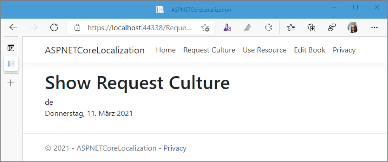 Snapshot of a webpage displaying show request culture.