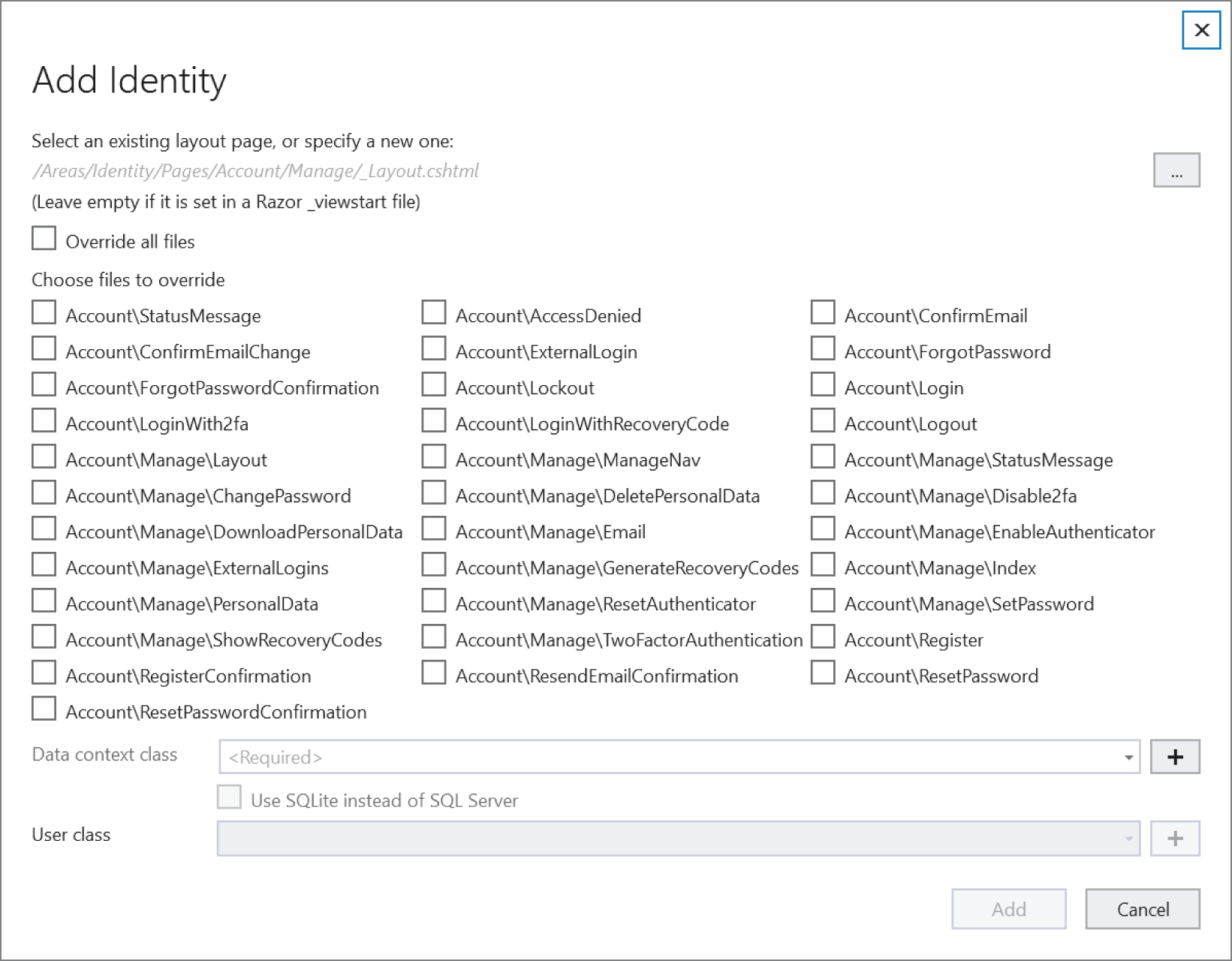 Snapshot of adding identity.