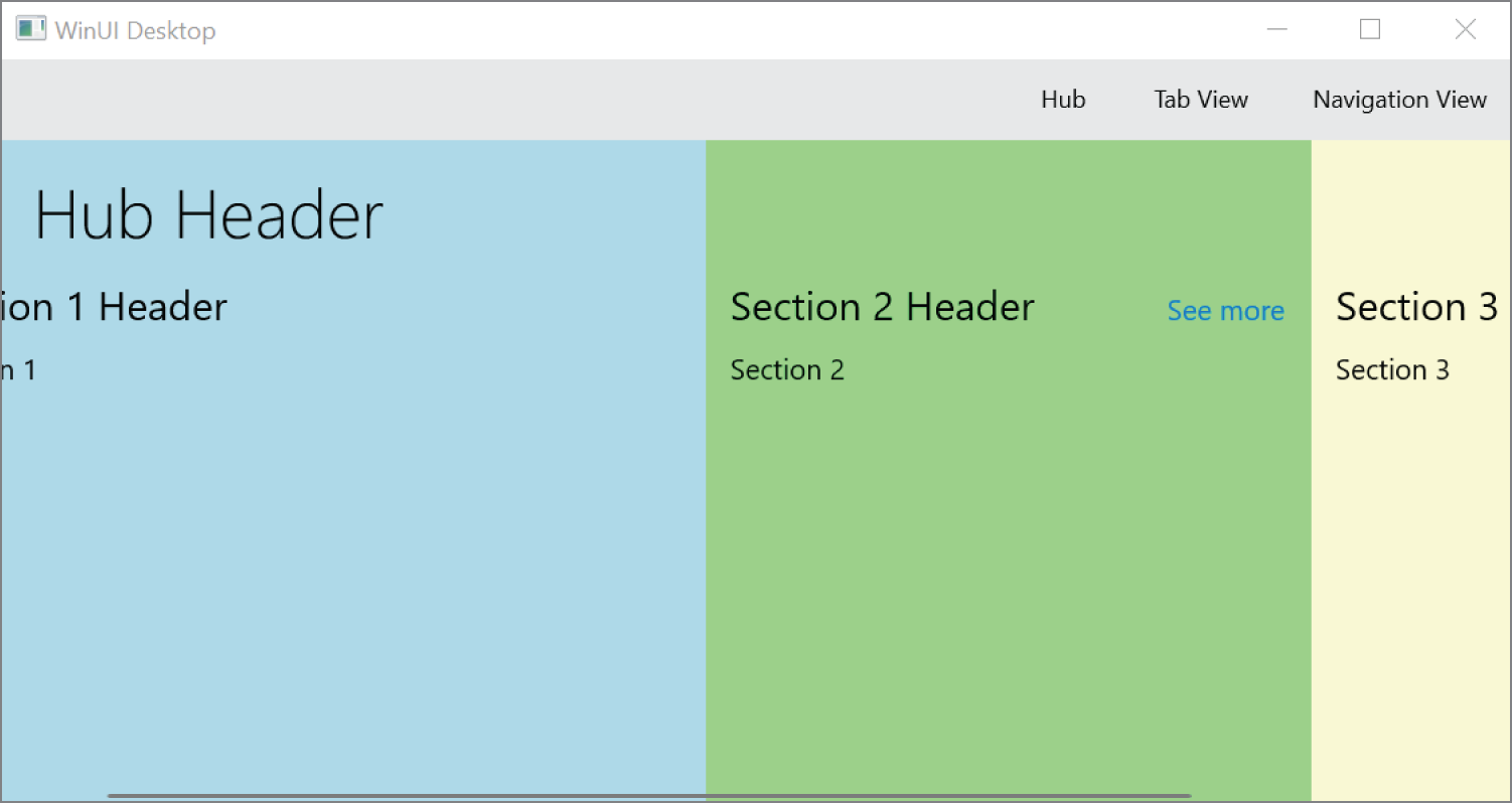 Snapshot of header details of hub.