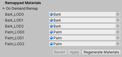 Remapped Materials 部分