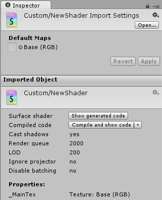 着色器检视面板 (Shader Inspector)。