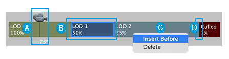 LOD Group selection bar