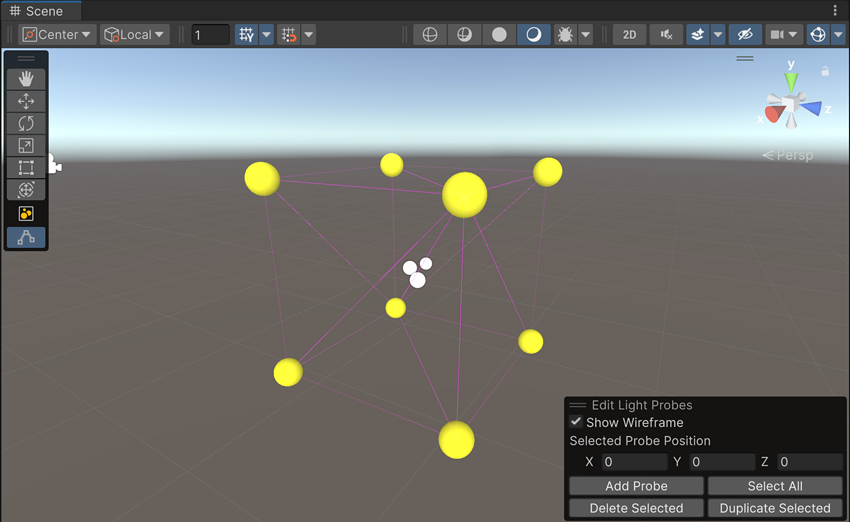 The default arrangement of Light Probes.