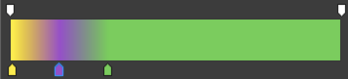 The interpolation in this gradient stops at the green marker. Everything to the right of that marker is a solid color.