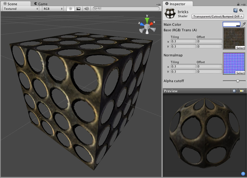 Transparent Cutout Bumped Diffuse shader.