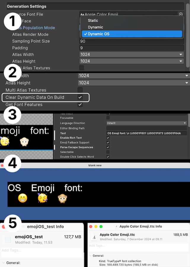 Example of using OS emojis with Apple Emoji font